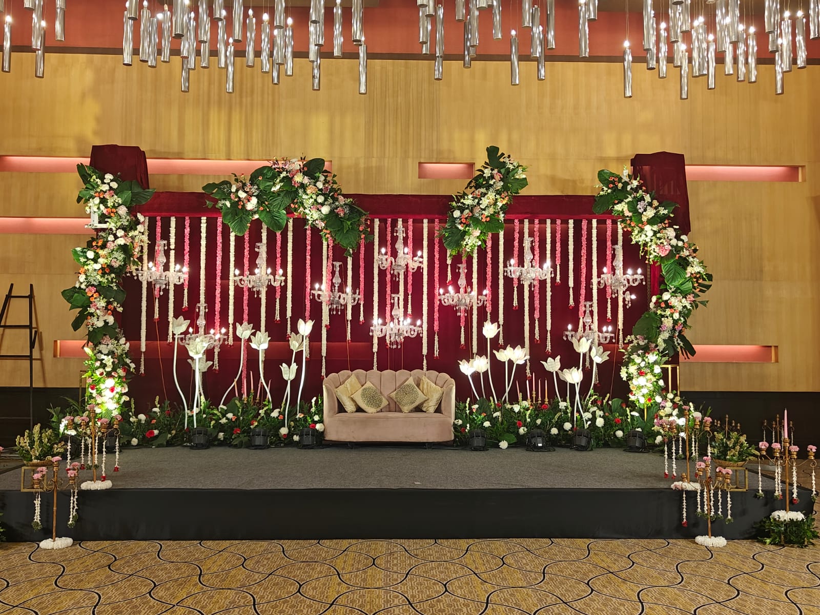 Crimson Chandelier Reception